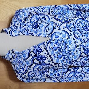 Jude Connally Sunburst Blue/White Tunic L